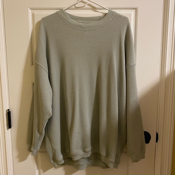 aerie Tops - Aerie Waffle Fleece Oversized Sweatshirt